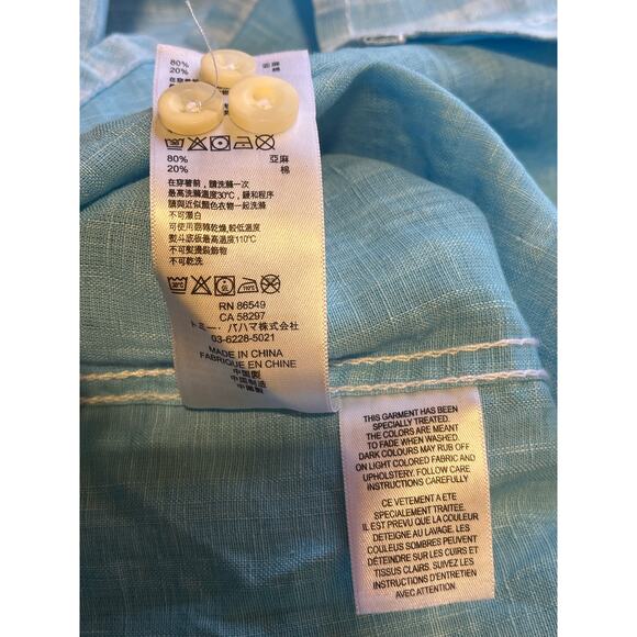 Tommy Bahama Relax Linen Blend Button Down Long Sleeve Shirt Size - Picture 11 of 13